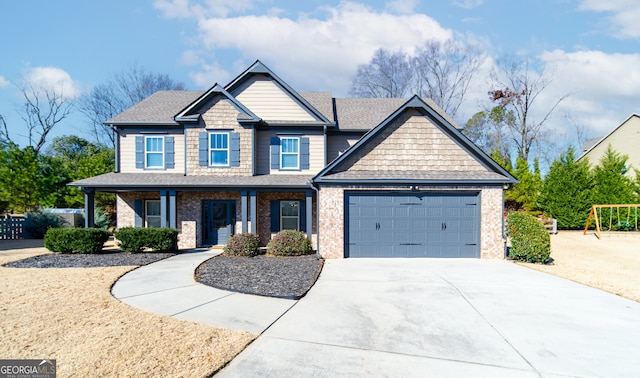 craftsman-style house with a garage