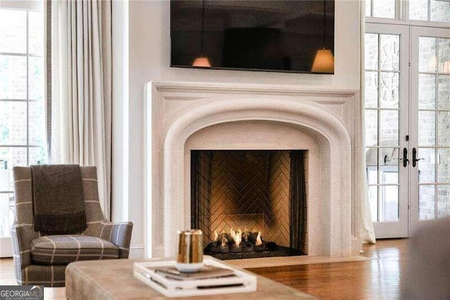 sitting room with french doors