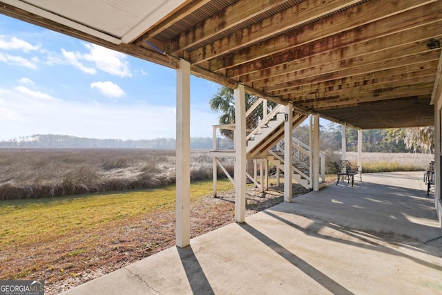 view of patio featuring a rural view