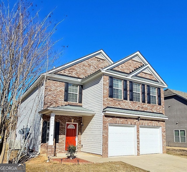 view of front facade featuring a garage