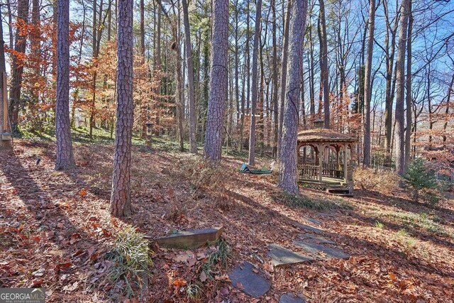 view of yard with a gazebo