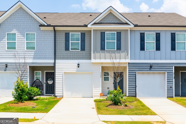 view of property with a garage