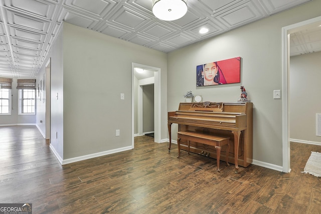 misc room with dark hardwood / wood-style floors