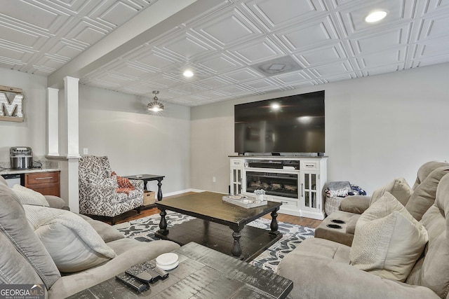 living room featuring hardwood / wood-style flooring