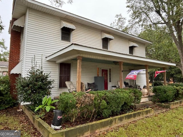 view of front of home with covered porch