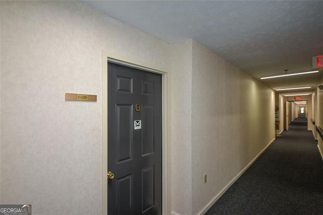 hallway with carpet flooring