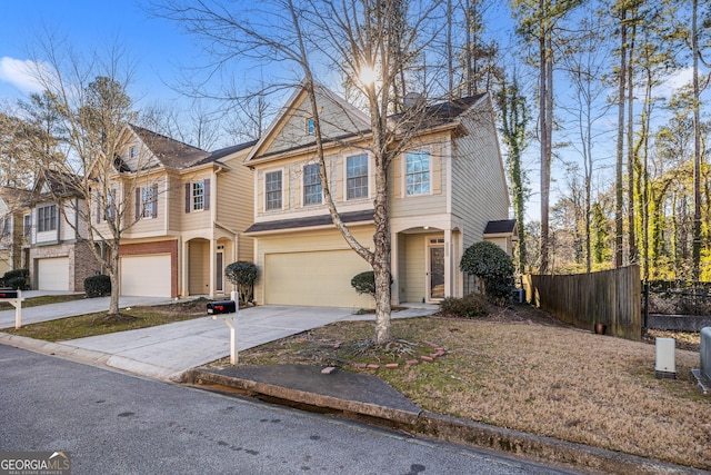 view of front of house with a garage