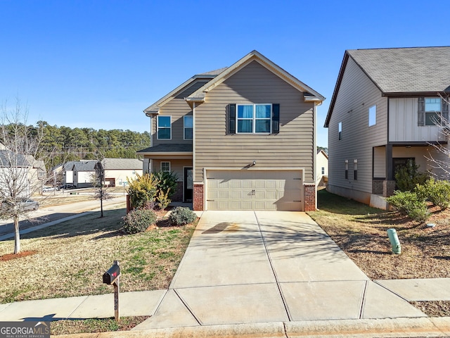 front facade featuring a garage