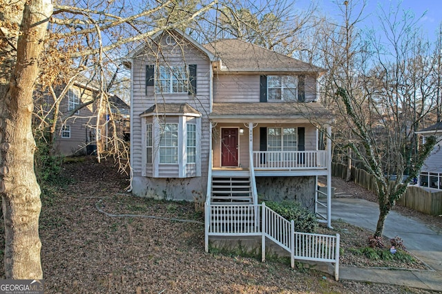 front of property featuring covered porch