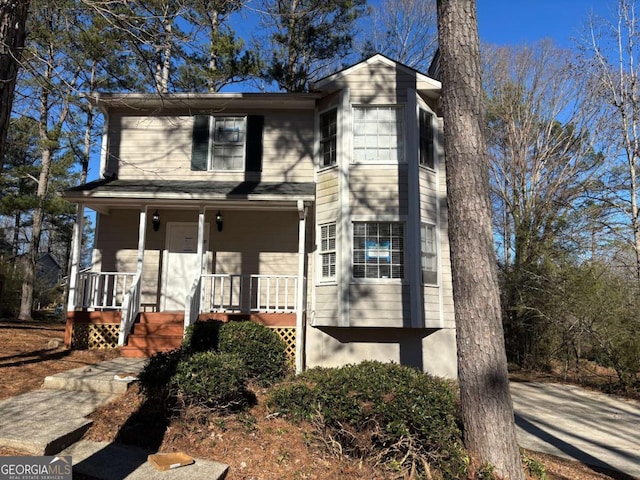 view of front of property with covered porch