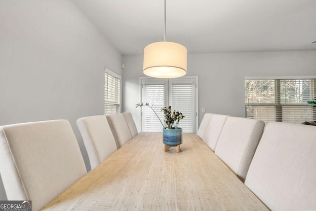 dining space featuring plenty of natural light