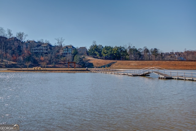 view of water feature featuring a boat dock