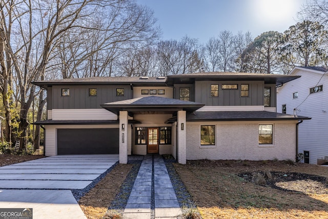 view of front of home with a garage