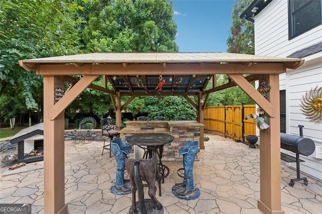 view of patio with a gazebo