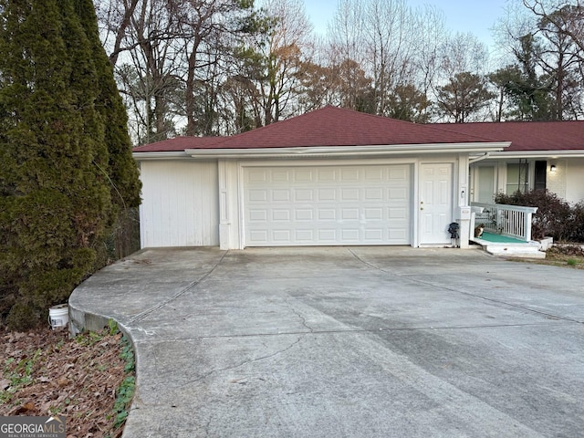 view of garage