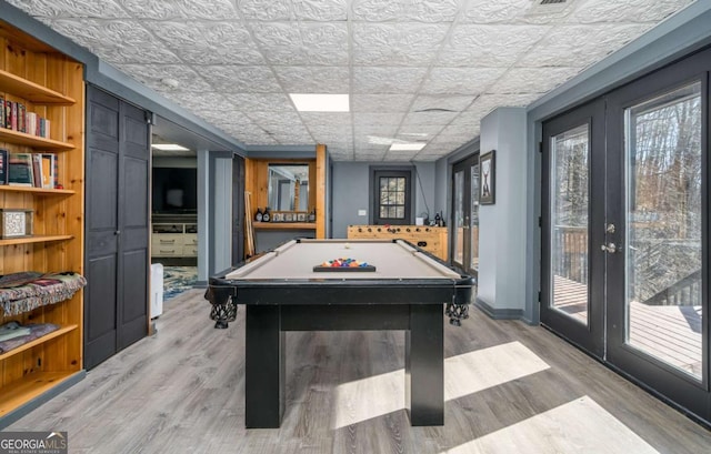 170 Walnut Rdg, Ellijay, GA 30536 - playroom with french doors, pool table, and light wood finished floors