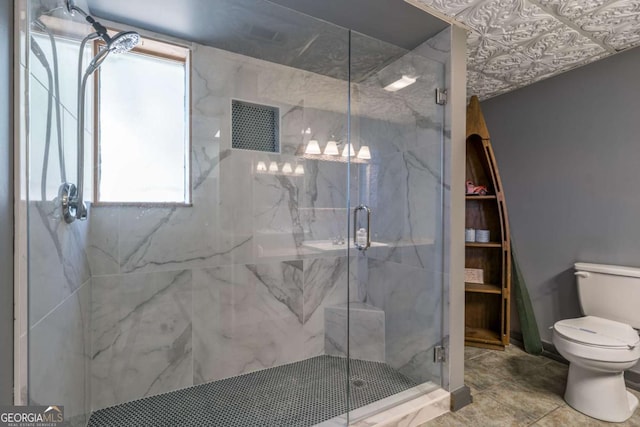 170 Walnut Rdg, Ellijay, GA 30536 - full bathroom featuring toilet and a marble finish shower