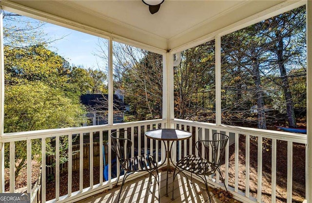 unfurnished sunroom featuring plenty of natural light