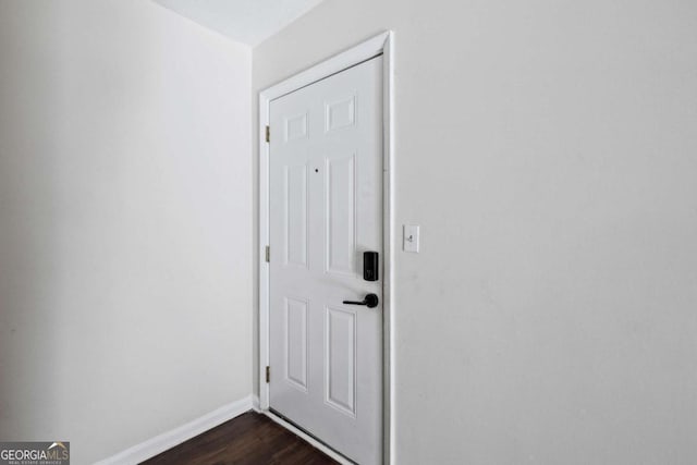 entryway featuring dark hardwood / wood-style flooring