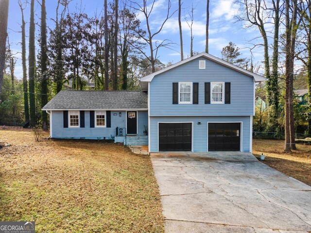 split level home featuring a garage