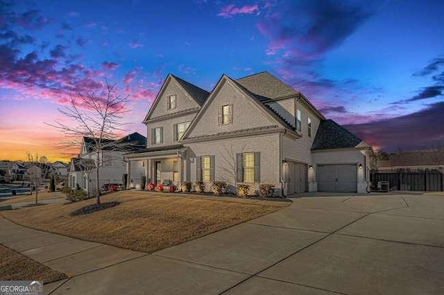 view of front of house with a garage