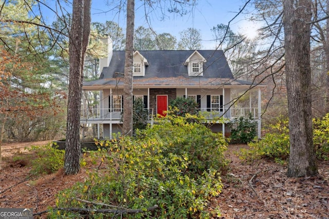 view of cape cod home