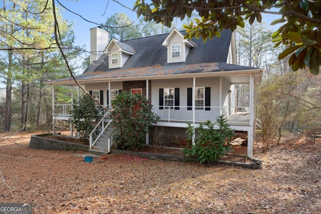 view of front facade featuring a porch