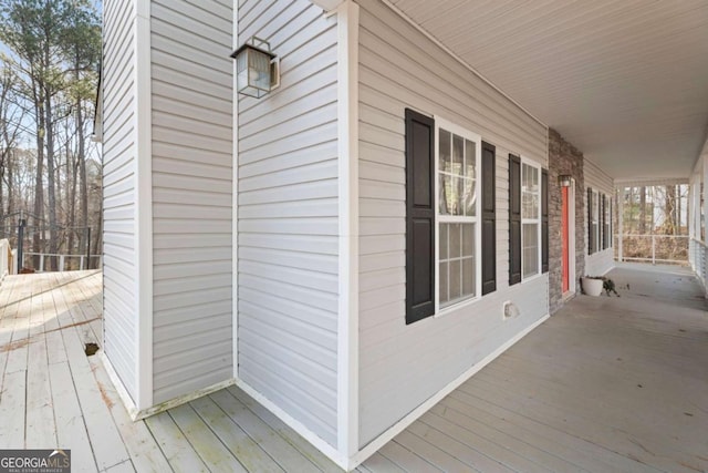 wooden deck with covered porch