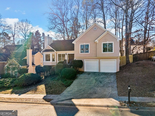 view of front of home featuring a garage