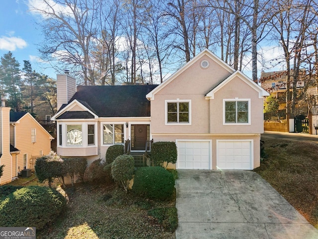 view of front of house with a garage