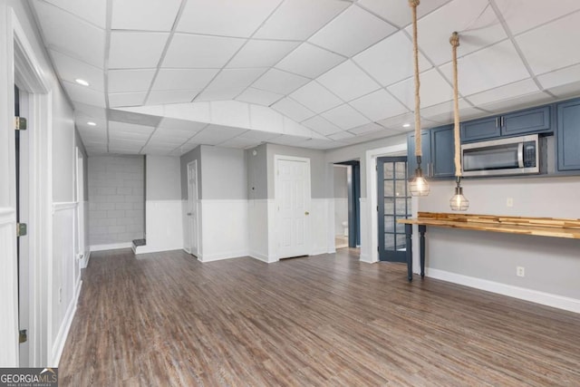 interior space featuring dark wood-type flooring