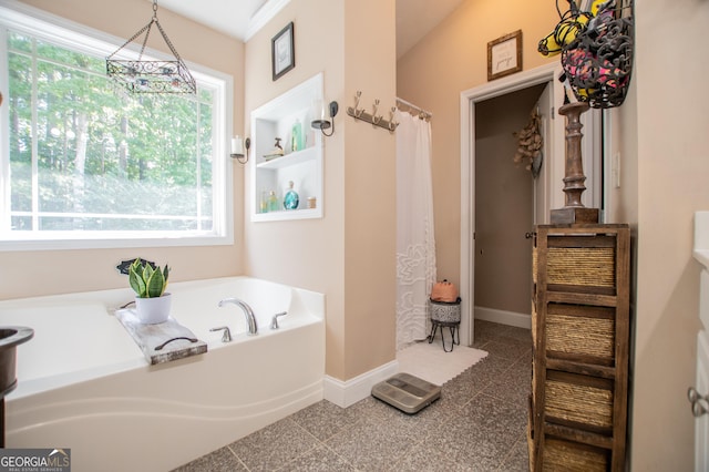 bathroom featuring a bath