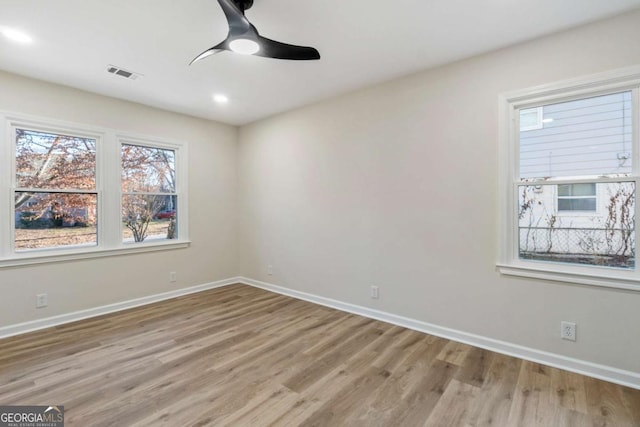 empty room featuring light wood-type flooring