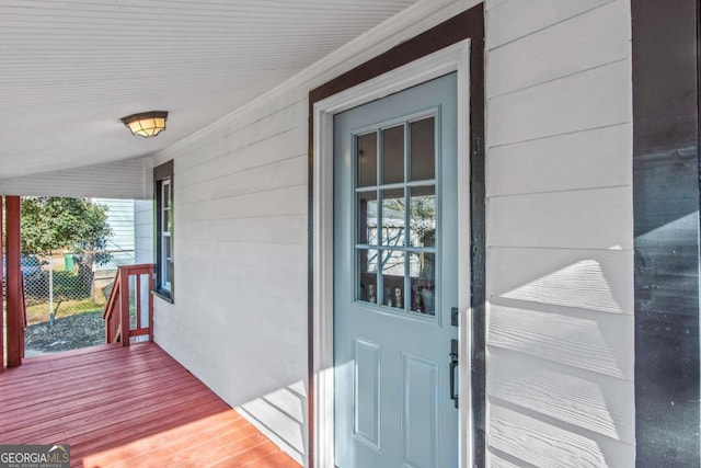 view of doorway to property