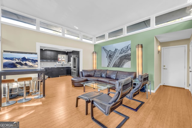 living room featuring wood-type flooring