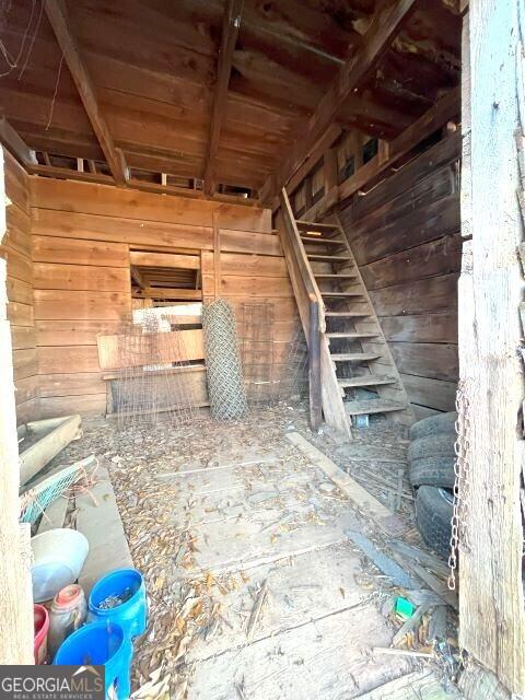 view of unfinished attic