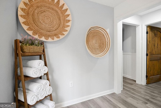 sitting room featuring hardwood / wood-style floors