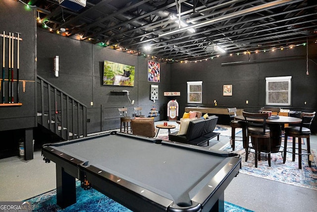 game room featuring billiards