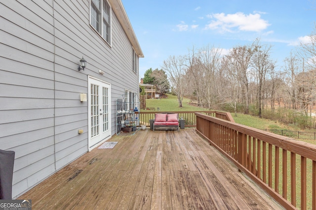 deck with french doors