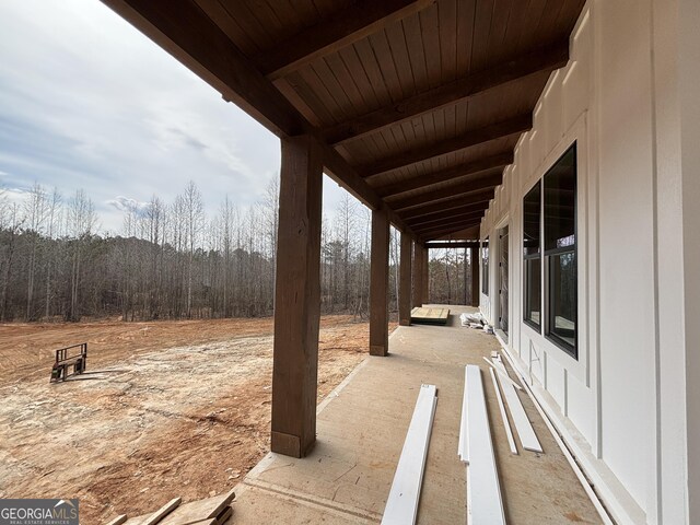 view of property exterior with a garage