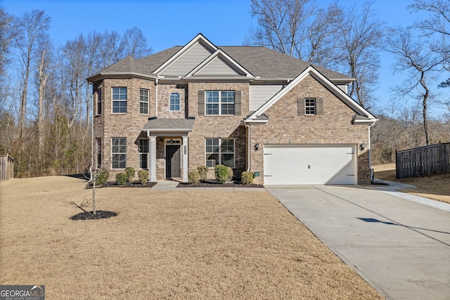 view of front of house with a garage