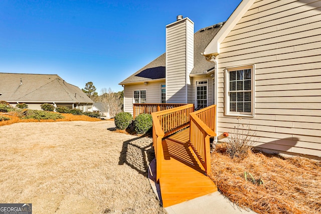 exterior space featuring a deck