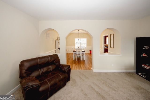 view of carpeted living room