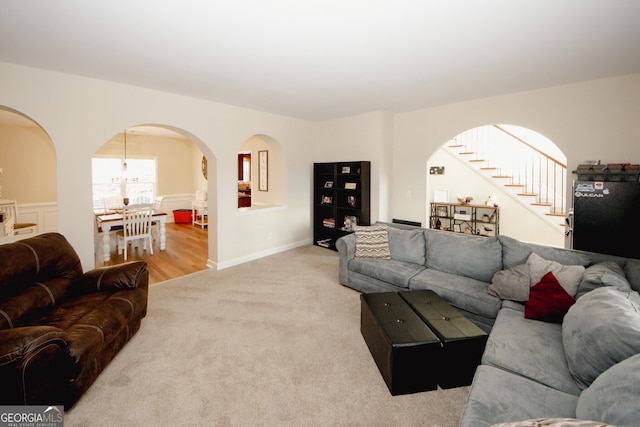 view of carpeted living room