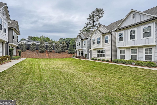 exterior space featuring a front lawn