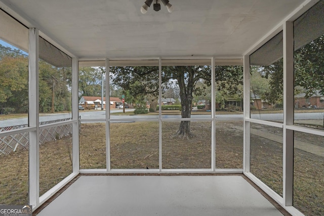 view of unfurnished sunroom