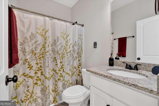 bathroom with vanity and toilet