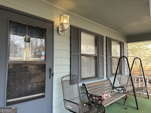 exterior space with covered porch