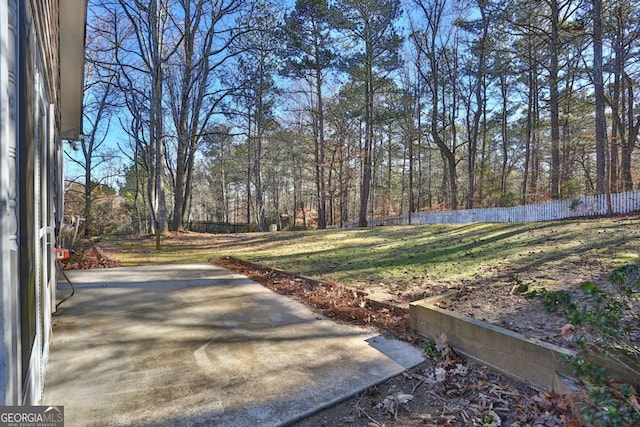 view of yard with a patio