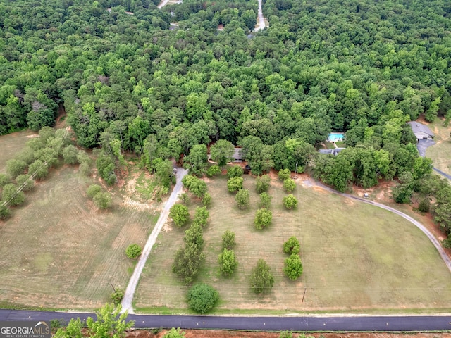 aerial view with a rural view